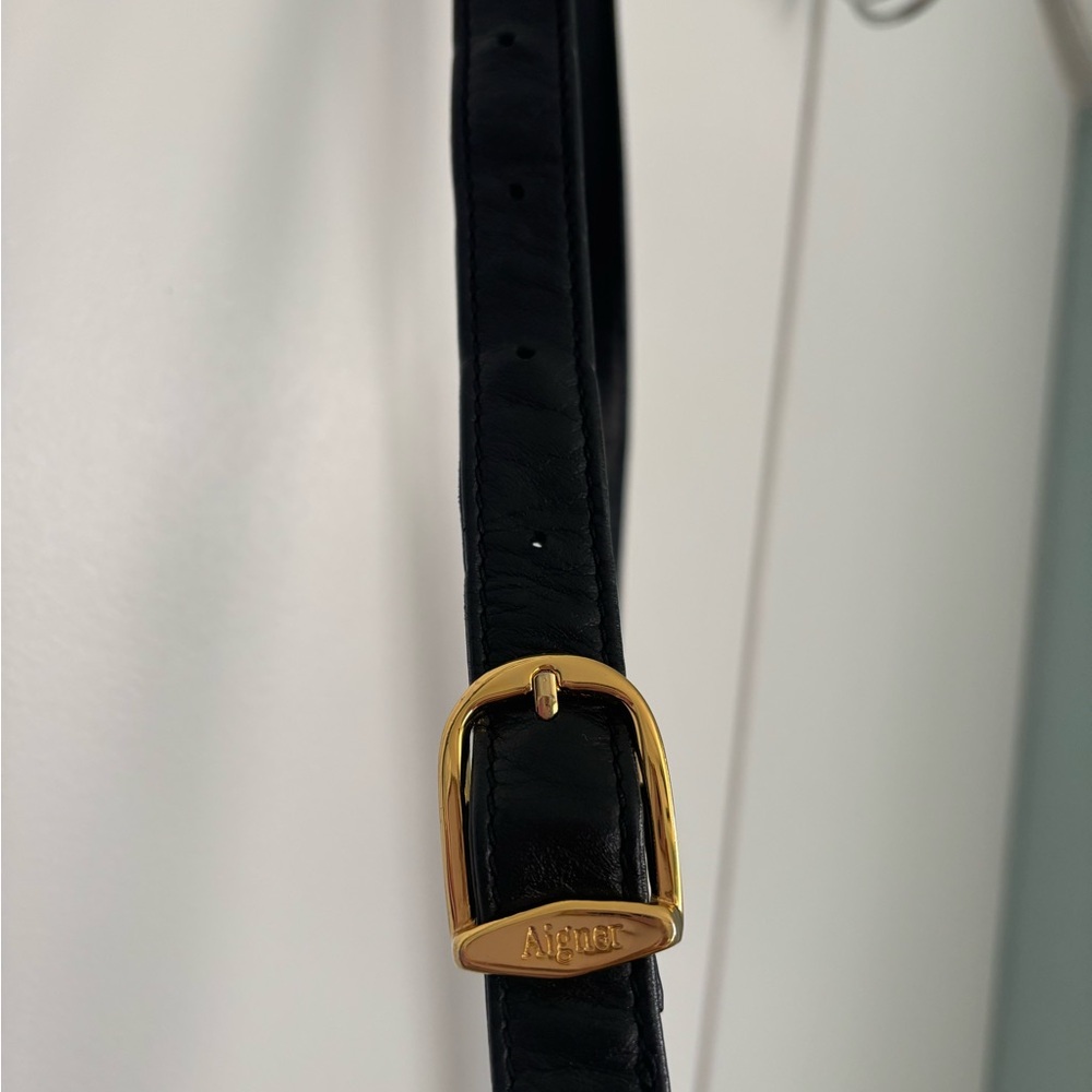 Vintage Black Leather Etienne Aigner Shoulder Bag - Picture 6 of 11